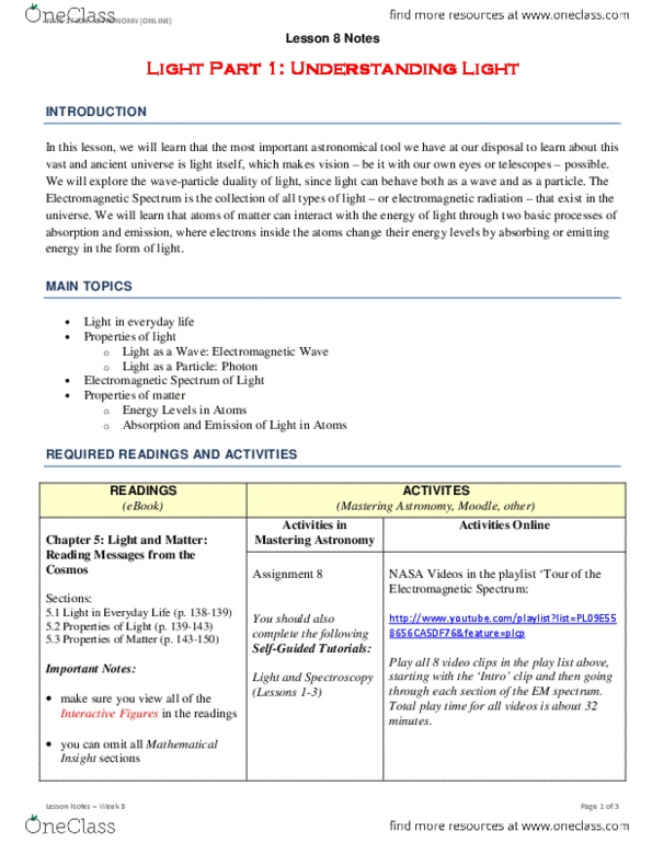 NATS 1740 Lecture Notes - Lecture 8: Perimeter Institute For Theoretical Physics, Applet, Astronomy Cast thumbnail