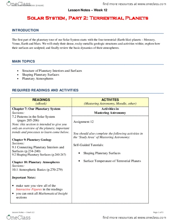 NATS 1740 Lecture Notes - Lecture 12: Thermosphere, Astronomy Cast, Crater Counting thumbnail