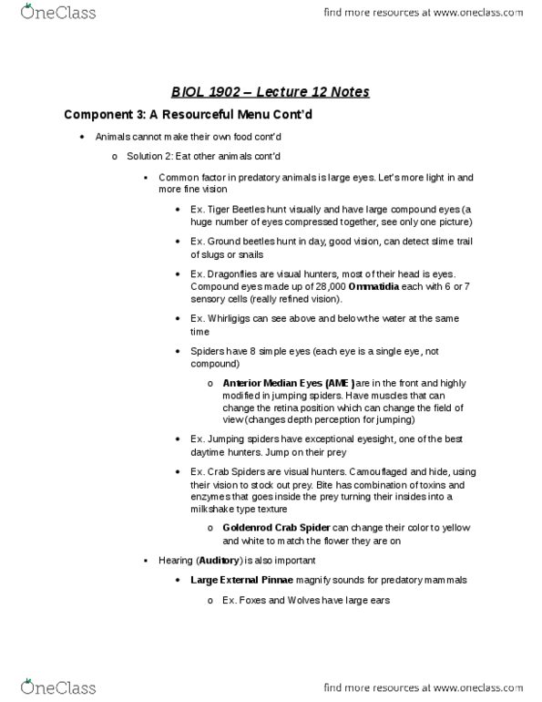 BIOL 1902 Lecture Notes - Lecture 12: Whiskers, Spider Web, Hygroscopy thumbnail