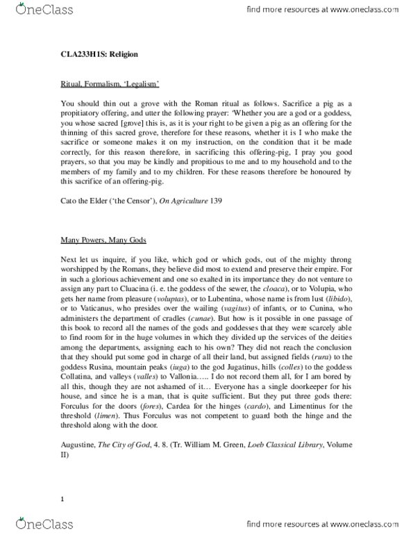 CLA233H1 Lecture Notes - Lecture 7: Cardo, Libido thumbnail