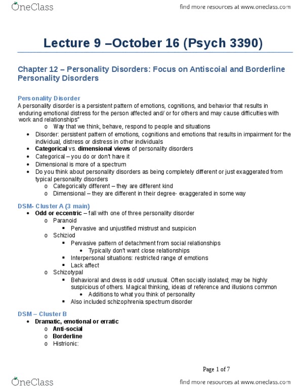 PSYC 3390 Lecture Notes - Lecture 9: Psychopathy Checklist, Parenting Styles, Anti-Social Behaviour thumbnail