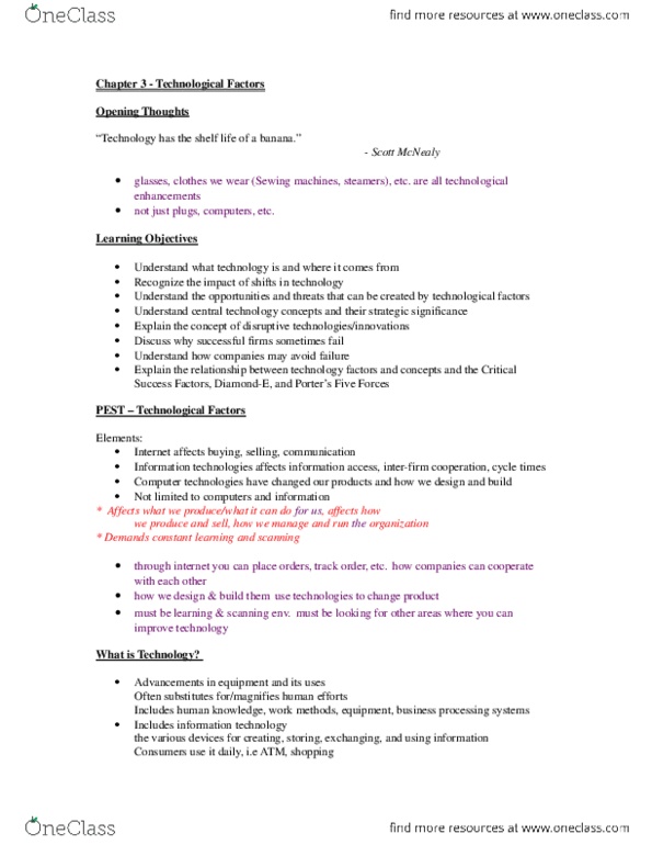 BU111 Chapter 3: Chapter 3 - Technological Factors (Good Copy Notes).docx thumbnail