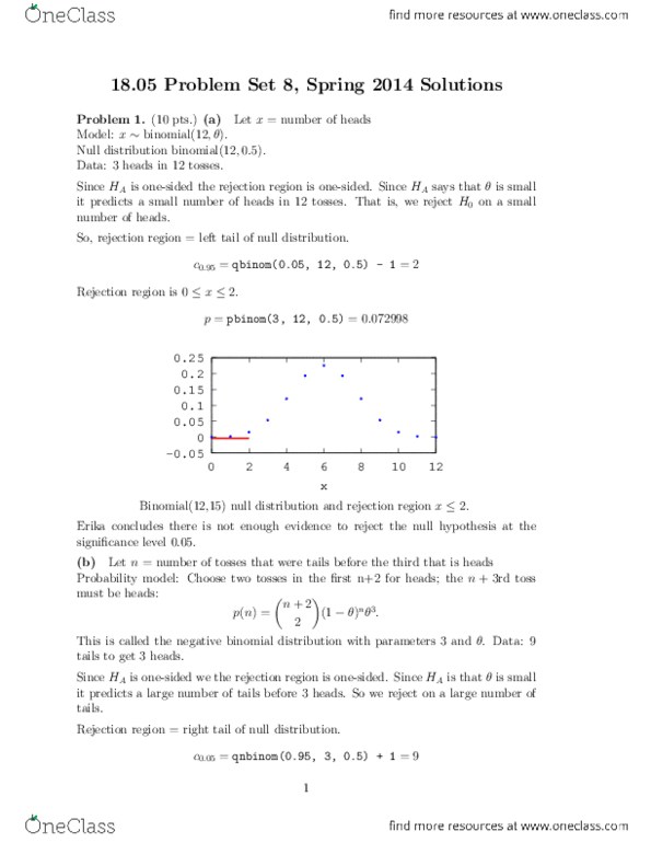 18.05 Lecture Notes - Lecture 8: Mit Opencourseware thumbnail