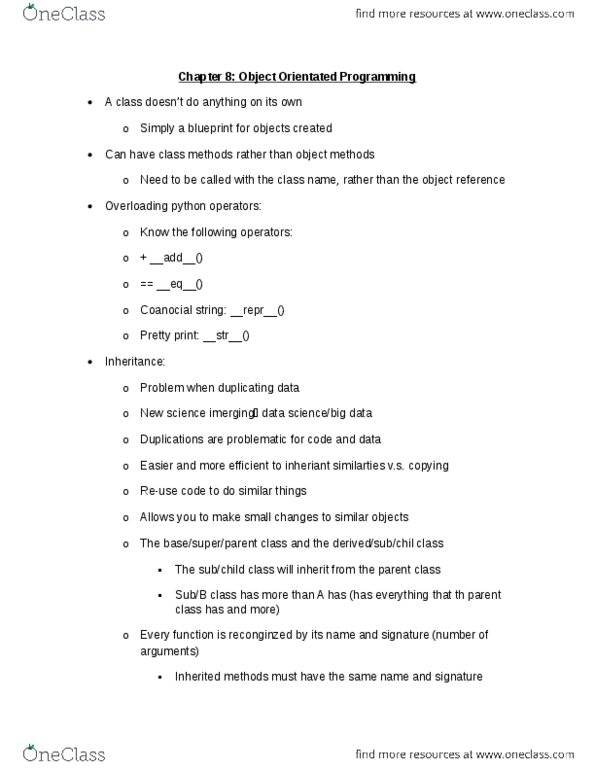 COMPSCI 1MD3 Lecture Notes - Lecture 8: Multiple Inheritance thumbnail