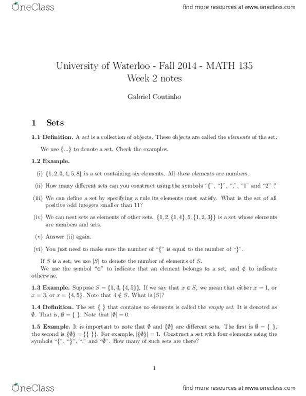 MATH135 Lecture Notes - Lecture 2: Natural Number, Prime Number, Open Formula thumbnail