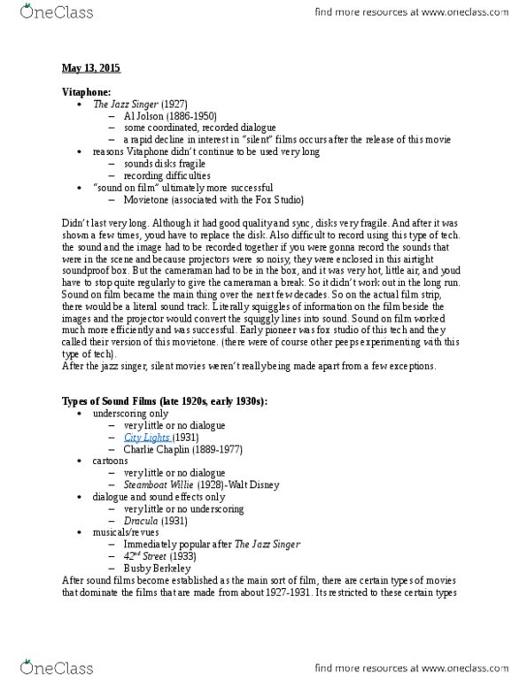 MUSIC 2F03 Lecture Notes - Lecture 4: Erich Wolfgang Korngold, Southwest Ohio Regional Transit Authority, Thematic Transformation thumbnail