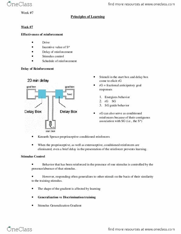 PSYC 2330 Lecture Notes - Lecture 14: Overlearning, Kenneth Spence, Proprioception thumbnail