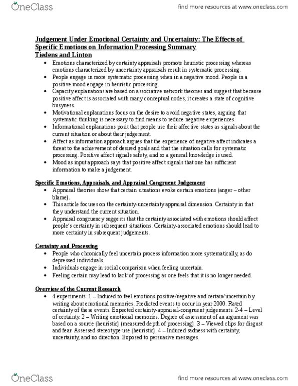 PSY331H1 Chapter Notes - Chapter N/A: Camcorder, Grade Inflation, Social Comparison Theory thumbnail