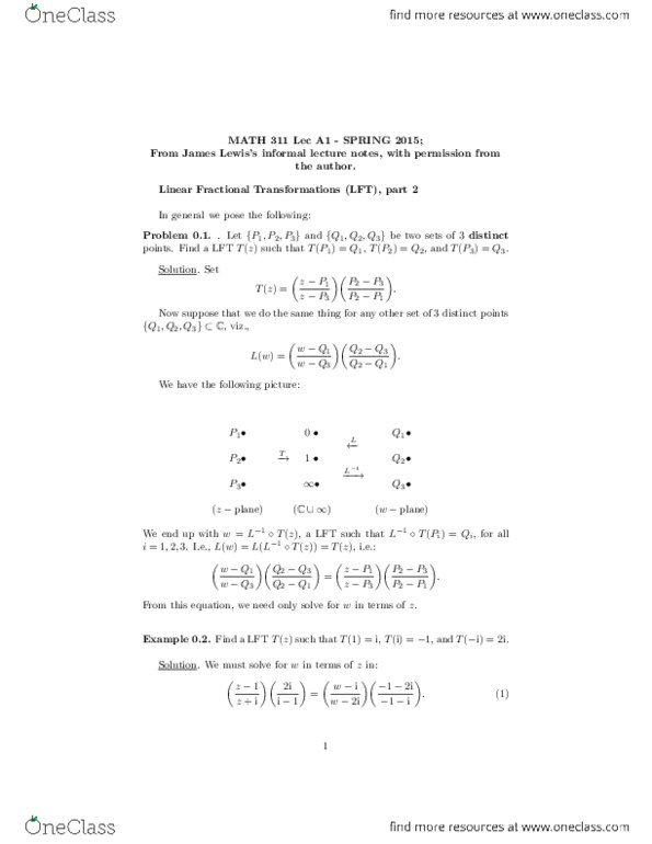 MATH253 Chapter Notes - Chapter 1-24: Riemann Sphere, Horse Length thumbnail