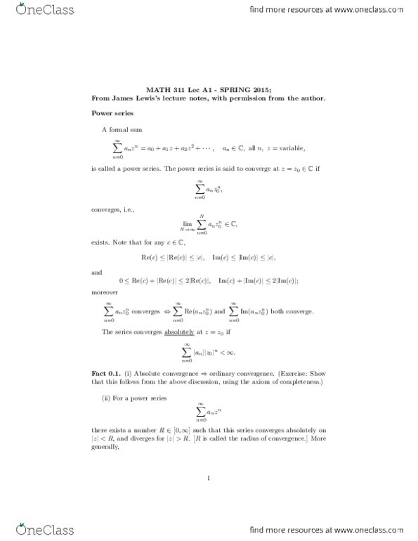 MATH253 Chapter Notes - Chapter 1-24: Antiderivative, Uniform Convergence, Taylor Series thumbnail