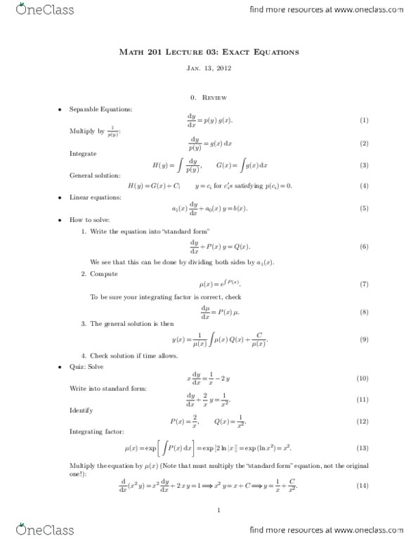 MATH201 Lecture 3: 3. Exact Equations.pdf thumbnail