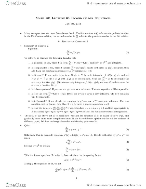 MATH201 Lecture 6: 6. 2nd Order Equations.pdf thumbnail