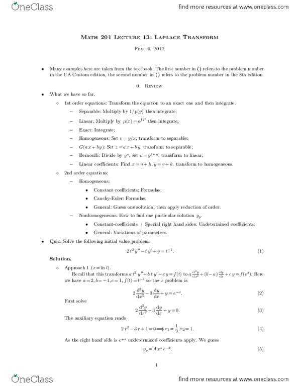 MATH201 Lecture Notes - Lecture 13: Riemann Integral, Lebesgue Integration, Ds2 thumbnail