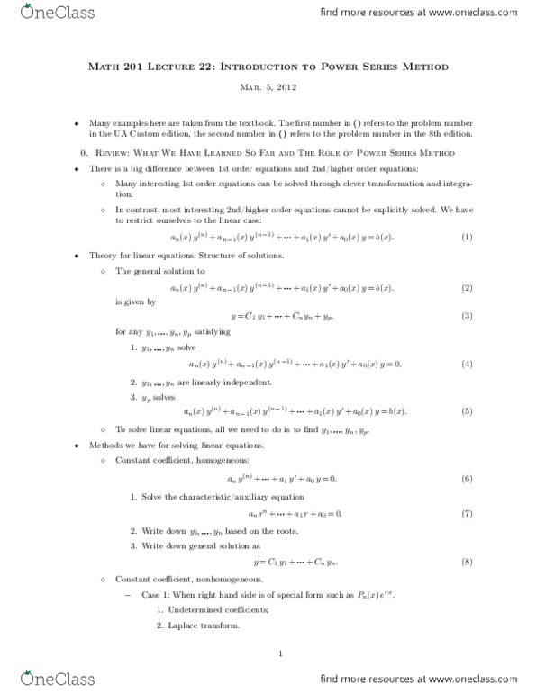 MATH201 Lecture Notes - Lecture 20: Taylor Series, Minuscule 22, Ansatz thumbnail