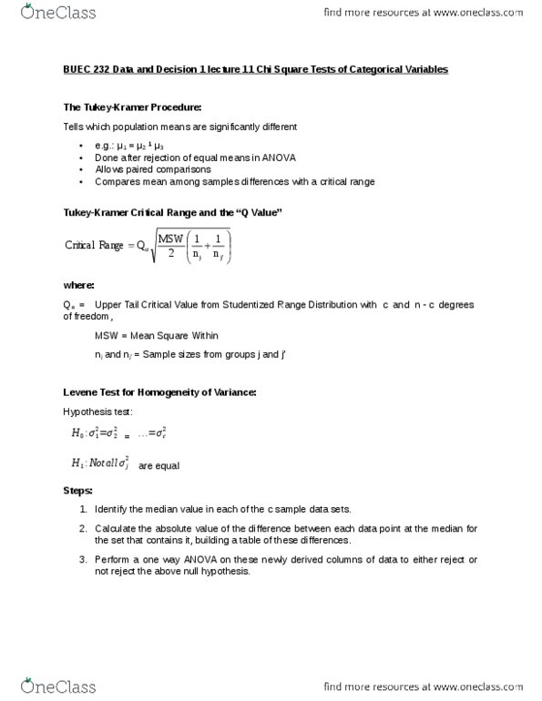 BUEC 232 Lecture Notes - Lecture 11: Covariance, Null Hypothesis, Statistics thumbnail