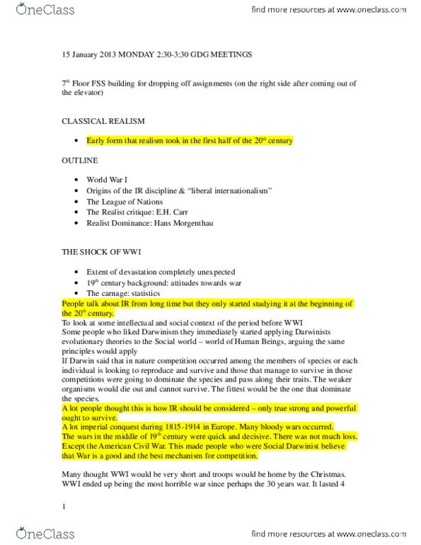 POL 2103 Lecture Notes - Lecture 10: Multilateralism, Neomercantilism, Post-Structuralism thumbnail