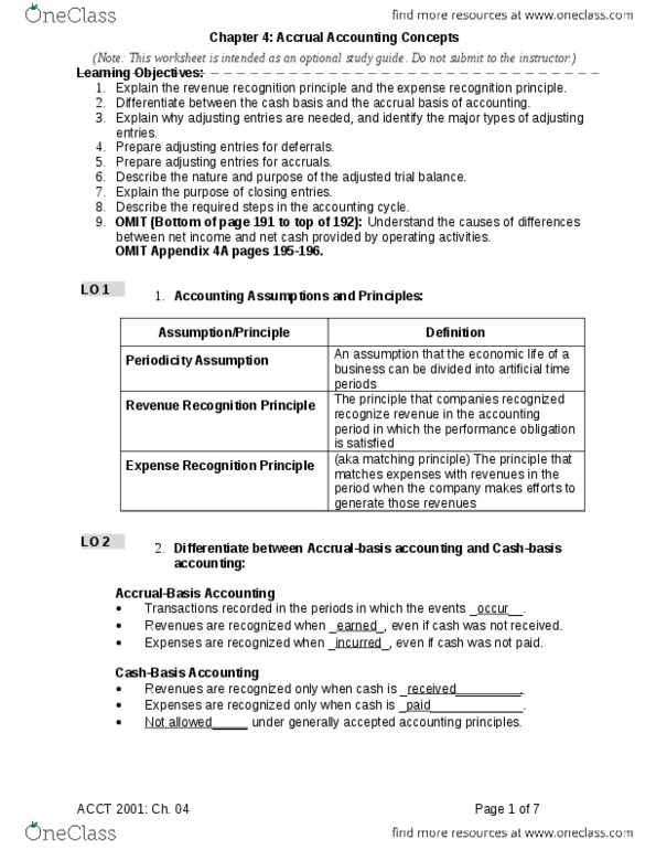 ACCT 2001 Lecture Notes - Lecture 4: Promissory Note, Retained Earnings, Deferral thumbnail