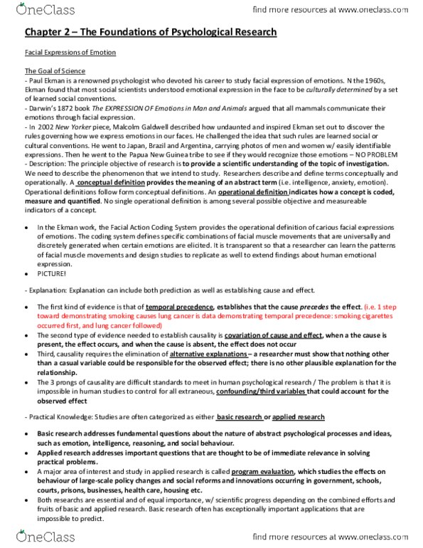 PSYA01H3 Chapter Notes - Chapter 2: Standard Deviation, Demand Characteristics, Statistical Significance thumbnail