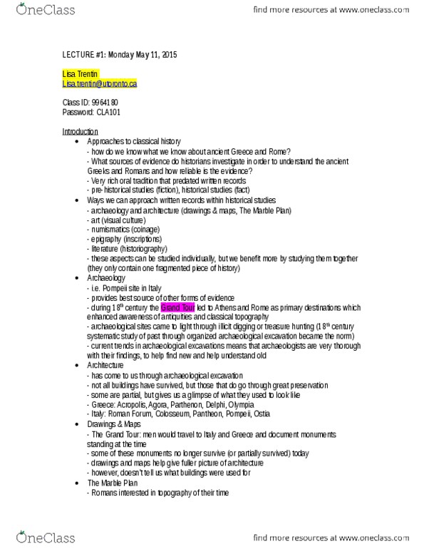 CLA101H5 Lecture 1: CLA101 2015 - Notes.docx thumbnail