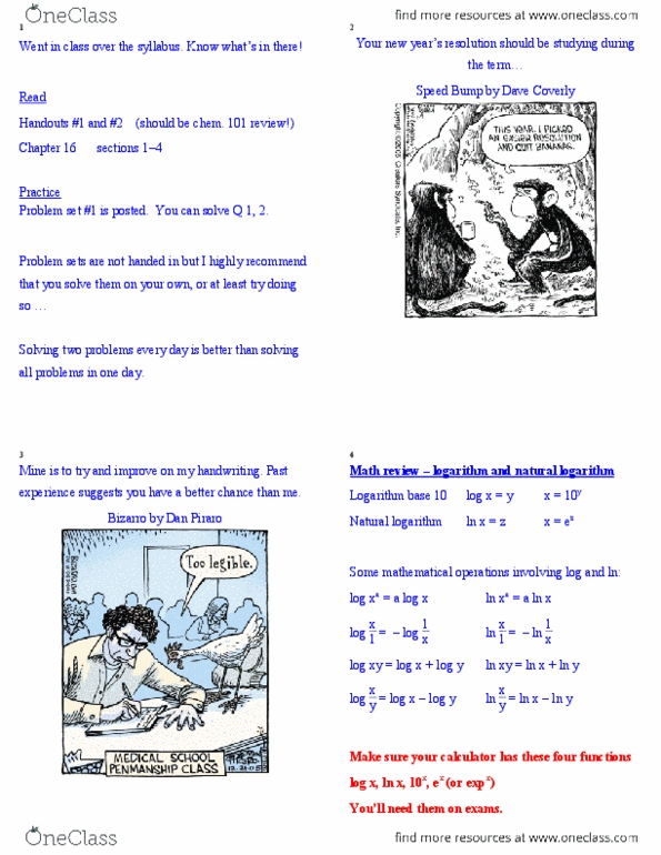 CHEM102 Lecture Notes - Lecture 1: Dan Piraro, Dave Coverly, Logarithm thumbnail
