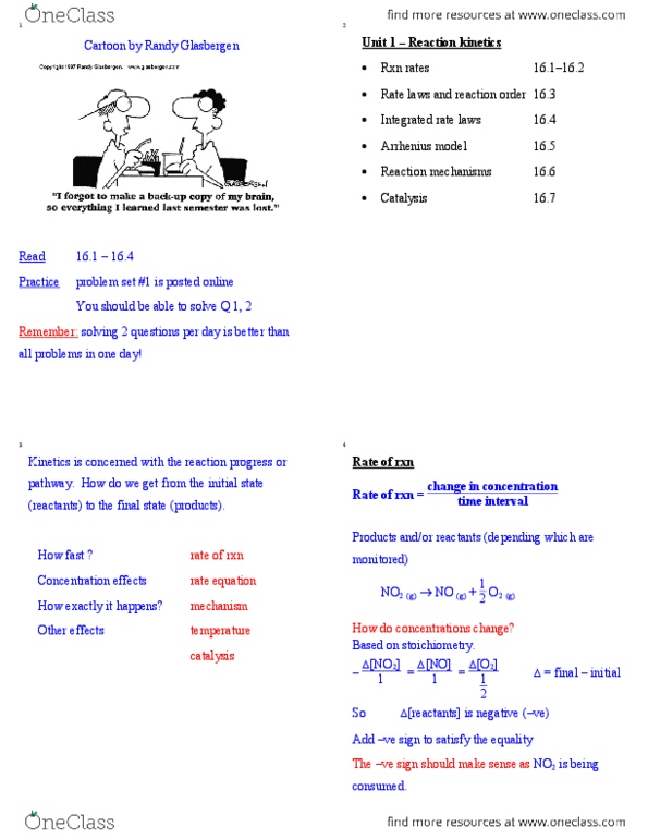CHEM102 Lecture Notes - Lecture 2: Reaction Rate Constant, Chemical Kinetics, Stoichiometry thumbnail
