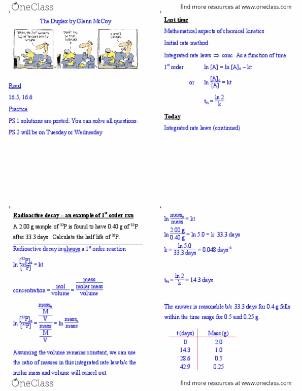 CHEM102 Lecture Notes - Lecture 4: Torr, Bromine, Rate Equation thumbnail