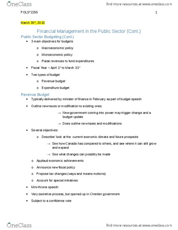 POLS 2250 Lecture Notes - Lecture 34: Wok, Oxymoron, New Public Management thumbnail