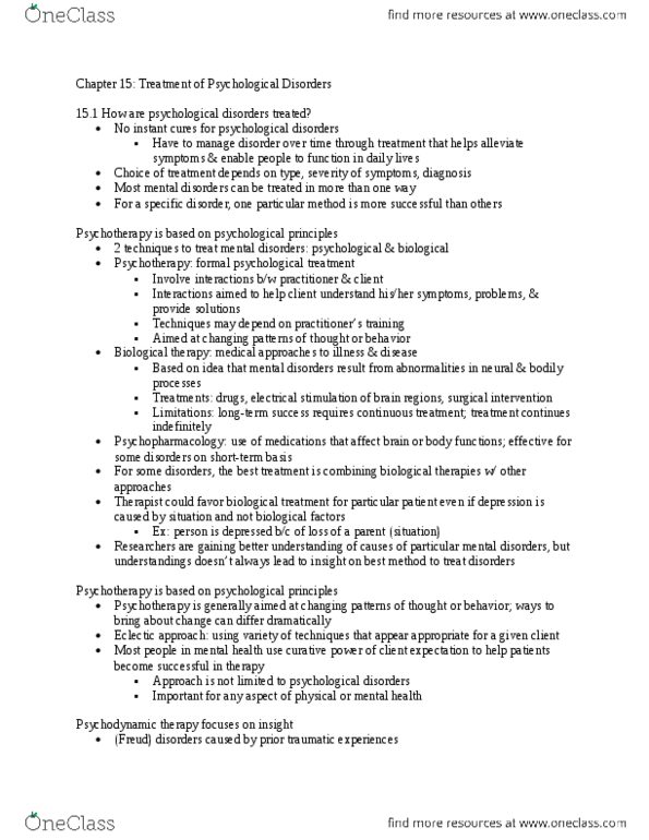 PSYCH-UA 1 Chapter Notes - Chapter 15: Soltyrei, Seasonal Affective Disorder, Bupropion thumbnail