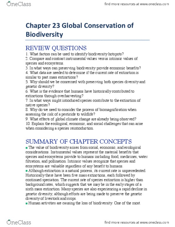 BIO205H5 Chapter 23: Global Conservation of Biodiversity thumbnail