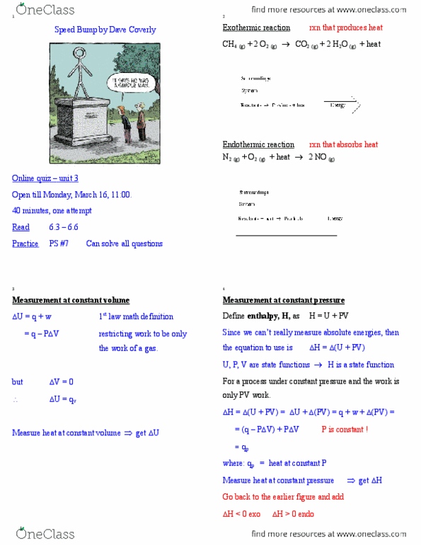 CHEM102 Lecture Notes - Lecture 24: Reaction Calorimeter, Dave Coverly, Exothermic Reaction thumbnail