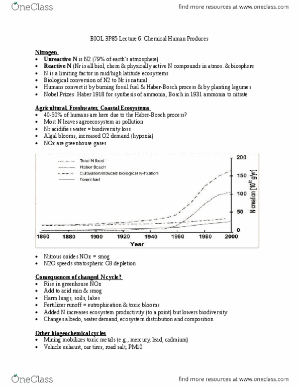 BIOL 3P85 Lecture Notes - Lecture 6: Radiative Forcing, Ecosystem Services, Sodium Chloride thumbnail