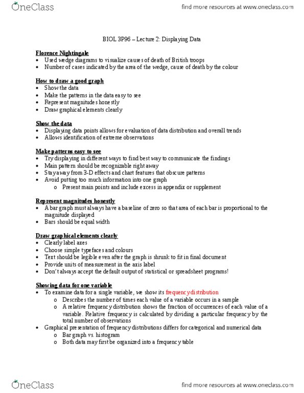 BIOL 3P96 Lecture Notes - Lecture 2: Bar Chart, Skewness, Frequency Distribution thumbnail