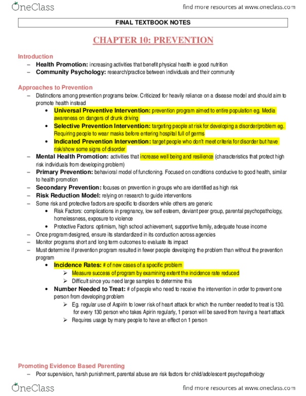 PSYCH336 Chapter Notes - Chapter 9-13: Psychopathology, Videotelephony, Psychoeducation thumbnail