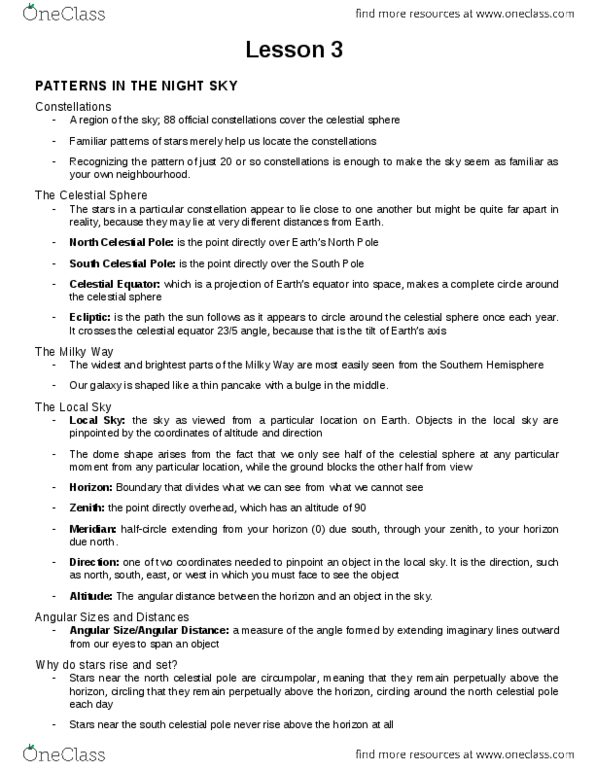 NATS 1740 Lecture Notes - Lecture 3: Celestial Pole, Celestial Equator, Tropical Year thumbnail