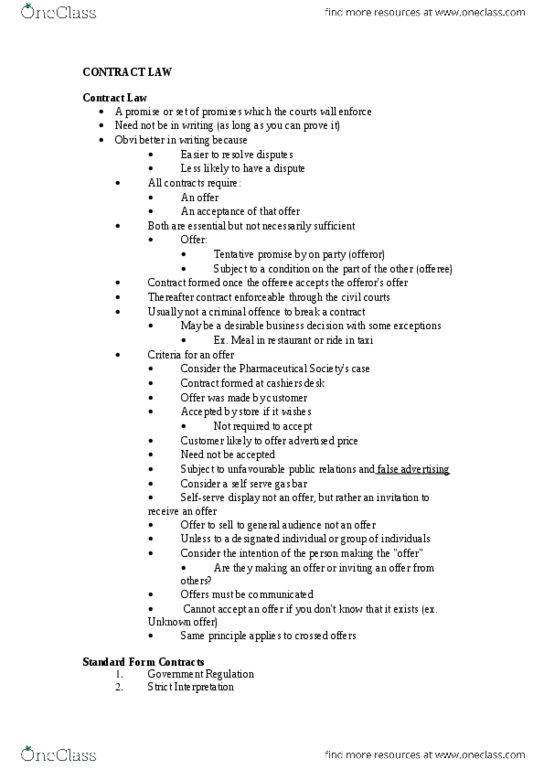 COMMERCE 4SD3 Lecture Notes - Lecture 4: Blue Mountain (Ski Resort), Contract, Positive Form thumbnail