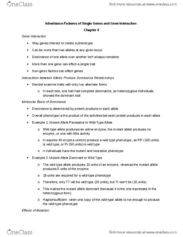 BI226 Lecture Notes - Lecture 1: Abo Blood Group System, Hh Blood Group, Wild Type thumbnail