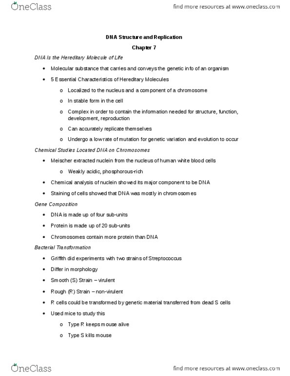 BI226 Lecture Notes - Lecture 5: Dna Replication, Semiconservative Replication, Dnaa thumbnail