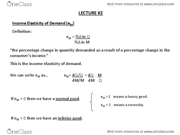 ECON201 Lecture Notes - Lecture 2: Engel Curve, Demand Curve, Ceteris Paribus thumbnail