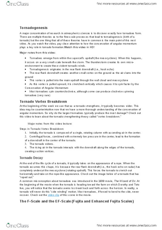 ATMS 120 Lecture Notes - Lecture 3: Rear Flank Downdraft, Enhanced Fujita Scale, Fujita Scale thumbnail
