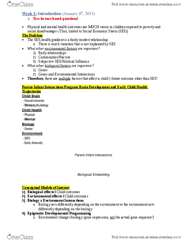 PSYC23H3 Lecture Notes - Lecture 1: Adrenocorticotropic Hormone, Hypothalamus, Pituitary Gland thumbnail