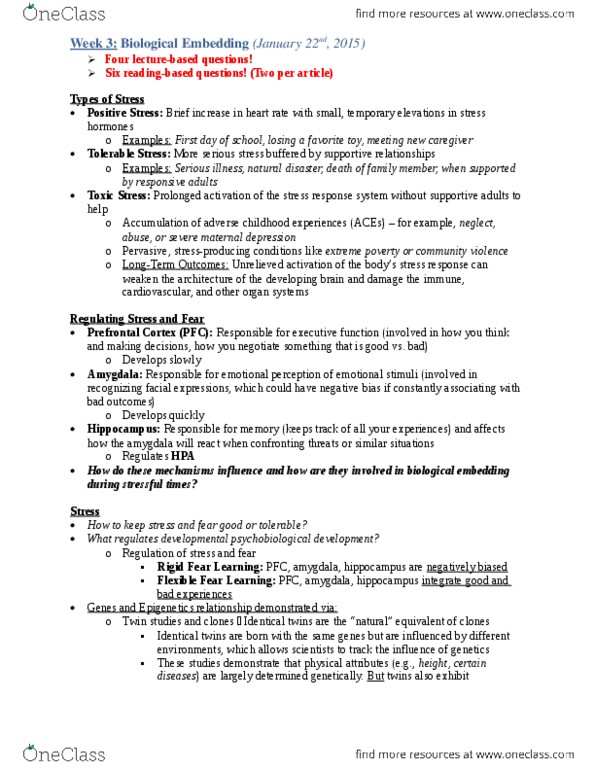 PSYC23H3 Lecture Notes - Lecture 3: Johann Wolfgang Von Goethe, Twin Study, Epigenetics thumbnail