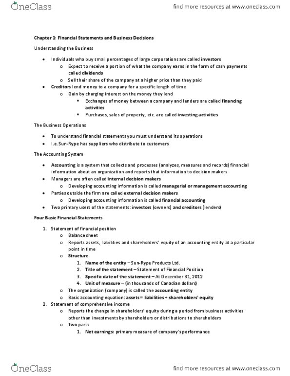 MGAB01H3 Chapter Notes - Chapter 1: Retained Earnings, Financial Statement, Comprehensive Income thumbnail