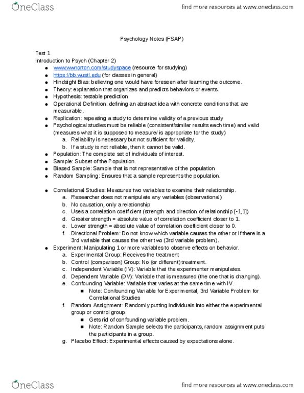 U09 Psych 100 Lecture Notes - Lecture 1: Selective Serotonin Reuptake Inhibitor, Central Nervous System, Frontal Lobe thumbnail