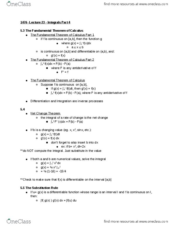 MATH 111 Lecture Notes - Lecture 23: Differentiable Function thumbnail