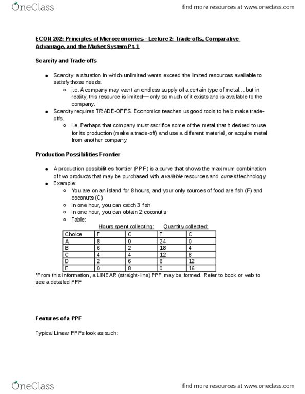 ECON 202 Lecture Notes - Lecture 2: Lincoln Near-Earth Asteroid Research, Opportunity Cost thumbnail