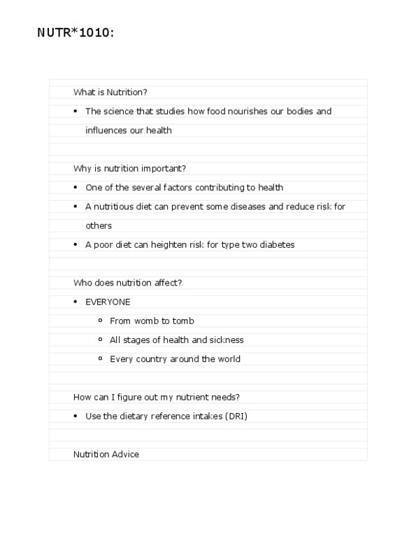 NUTR 1010 Lecture : Nutrition 1010 - Week 1-9.docx thumbnail