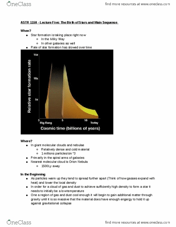 ASTR 1150 Lecture Notes - Lecture 5: Protoplanetary Disk, Orion Nebula, Protostar thumbnail