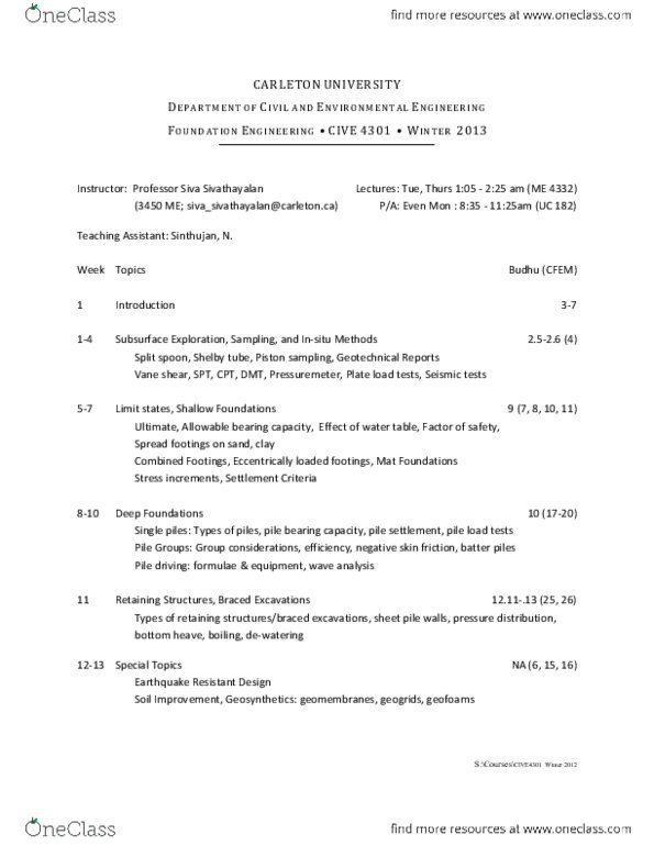 CIVE 4301 Lecture Notes - Lecture 1: Taylor & Francis, Crc Press, Geomembrane thumbnail