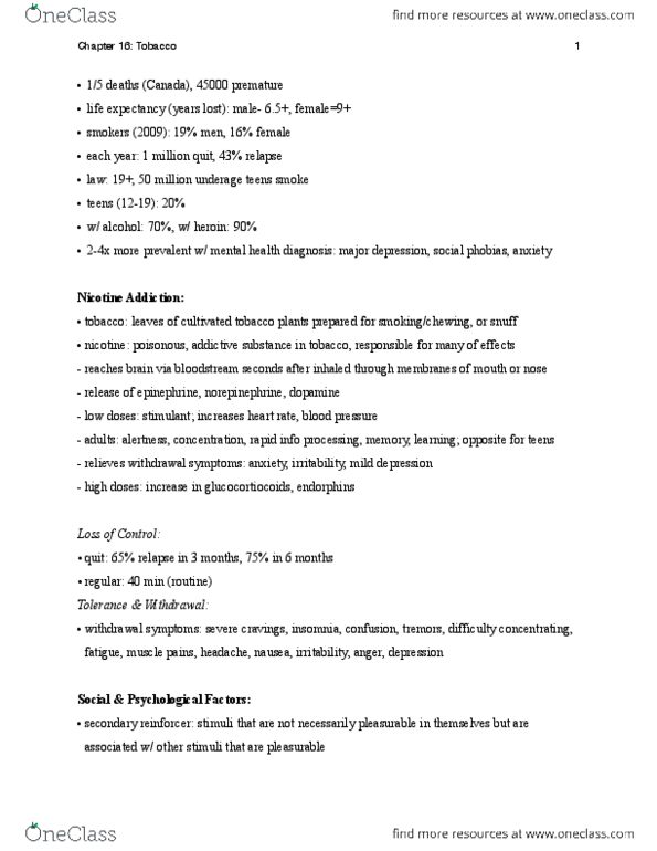 Health Sciences 1001A/B Chapter Notes - Chapter 16: Sidestream Smoke, Coronary Artery Disease, Coronary Circulation thumbnail