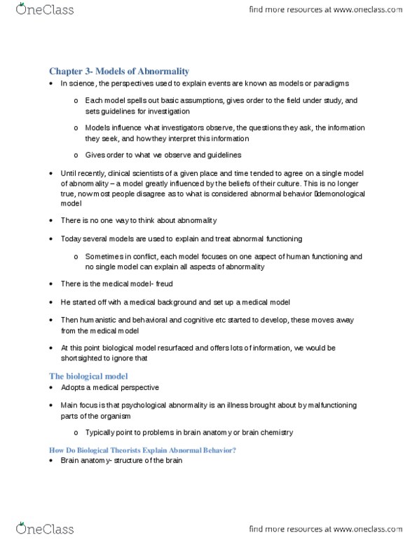 PSYC 3140 Chapter Notes - Chapter 3: Electroconvulsive Therapy, Cognitive Behavioral Therapy, Behaviour Therapy thumbnail